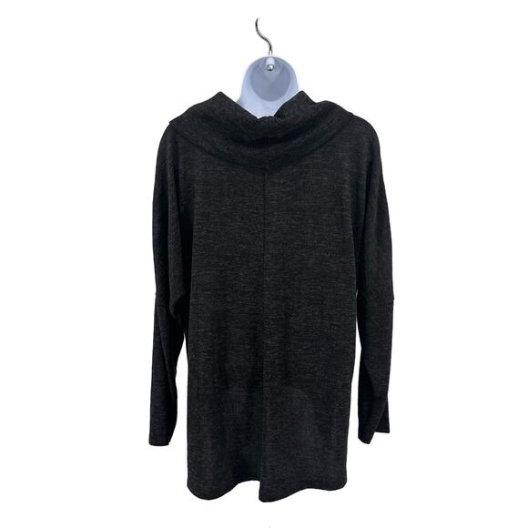 Caslon Gray Heathered Cowl Neck Knit Sweater Womens Small Pullover Lightweight - Picture 3 of 5